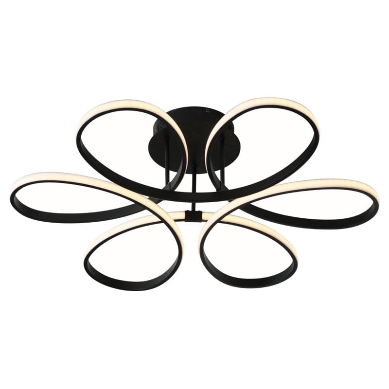 Bromi Design Velocity Metal Semi Flush Ceiling Fixture in Black