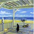 Bromi Design Ocean Cats Hand Painted Canvas Wall Art