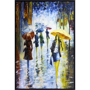 Bromi Design City Streets 1 Hand Painted Canvas Wall Art