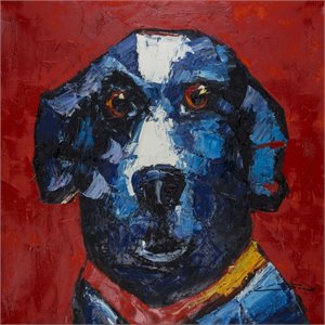 Bromi Design Dog-Red Back Hand Painted Canvas Wall Art