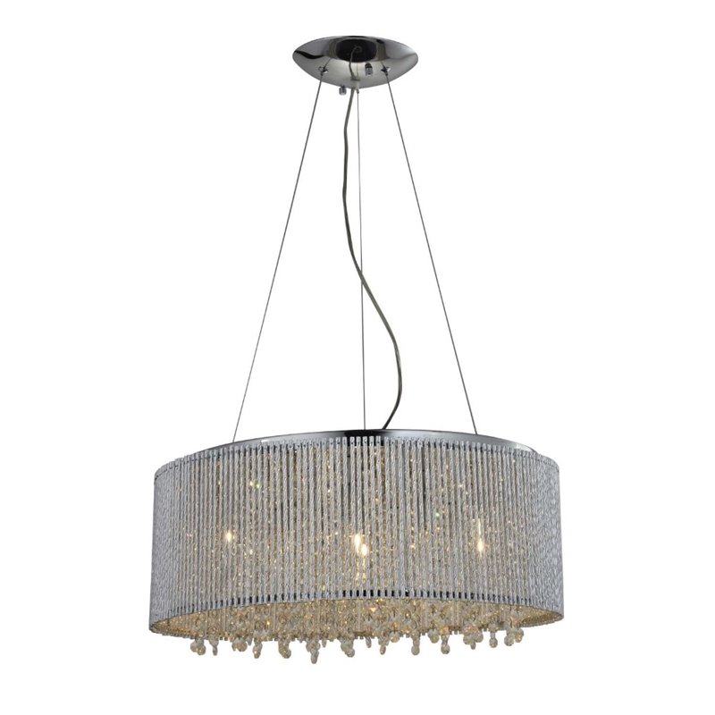Bromi Design Crystalline Round Modern K9 Crystal Chandelier in Chrome