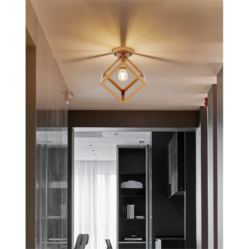 Sunset 11.4in 1 Light Gold Flush Mount Ceiling Fixture