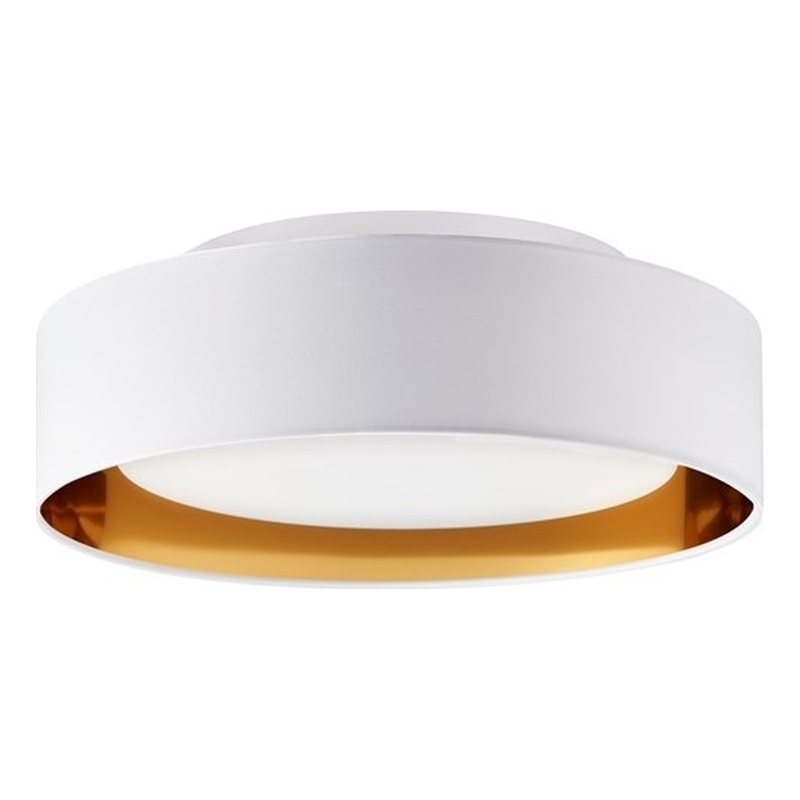 Naomi 15.75in. 3 Light Flush Mount Ceiling Fixture in White/Outside Gold Inside