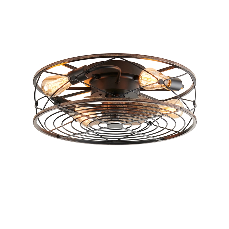 Cedar 4-Light Matt Black  Flush Mount Ceiling Fixture