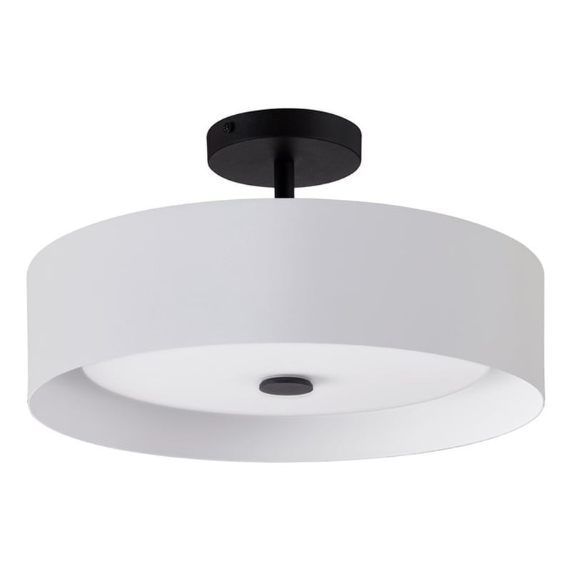 Bromi Design Lynch 3-Lights Semi-Flush Mount Ceiling Fixture in White and Black
