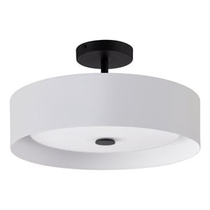 Bromi Design Lynch 3-Lights Semi-Flush Mount Ceiling Fixture in White and Black