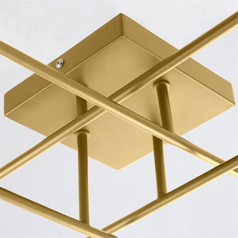 Halton 8 Light Gold Flushmount Ceiling Fixture with Bulbs