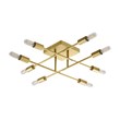 Halton 8 Light Gold Flushmount Ceiling Fixture with Bulbs