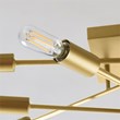 Halton 8 Light Gold Flushmount Ceiling Fixture with Bulbs