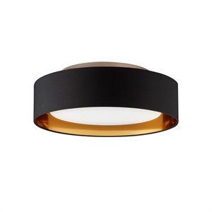naomi flush mount  black outside gold inside