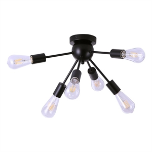 riley 6 light black flush mount ceiling fixture