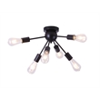 Riley 6 Light Black Flush Mount Ceiling Fixture