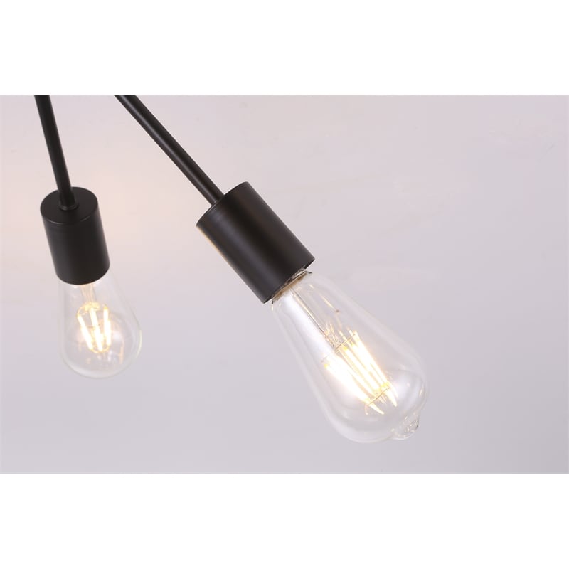 Riley 6 Light Black Flush Mount Ceiling Fixture