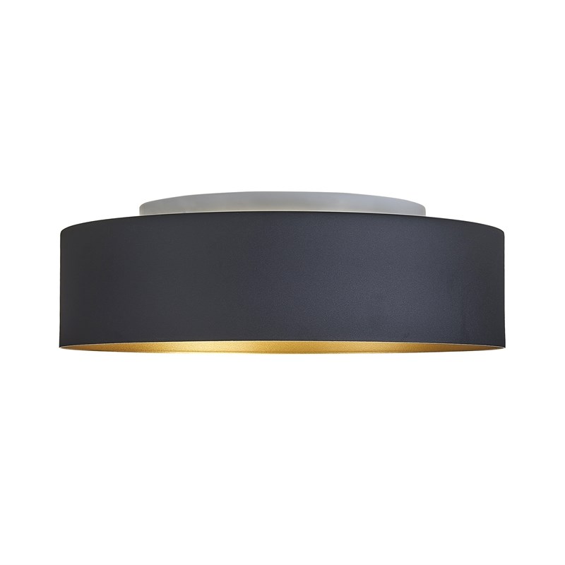 Lynch 10 in. 1-Light Black and Gold Flush Mount Ceiling Fixture