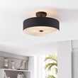 Bromi Design Lynch 1-Light Modern Metal Semi Flush Mount Light in Black/White