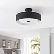 Bromi Design Lynch 1-Light Modern Metal Semi Flush Mount Light in Black/White