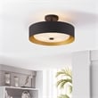 Bromi Design Lynch 1-Light Modern Metal Semi Flush Mount Light in Black/Gold