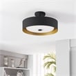 Bromi Design Lynch 1-Light Modern Metal Semi Flush Mount Light in Black/Gold