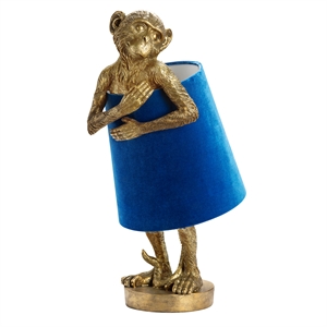 evolution by crestview collection chester monkey resin table lamp in gold