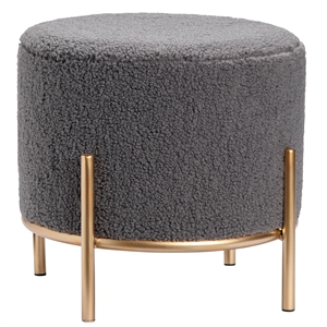 evolution by crestview collection zanella sherpa stool in gray
