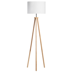 evolution by crestview collection cyrus wooden tripod floor lamp in white