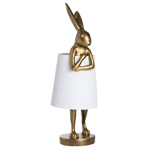 evolution by crestview collection cooper resin rabbit table lamp in gold