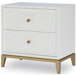 legacy chelsea by rachael ray night stand with decorative lattice in white wood