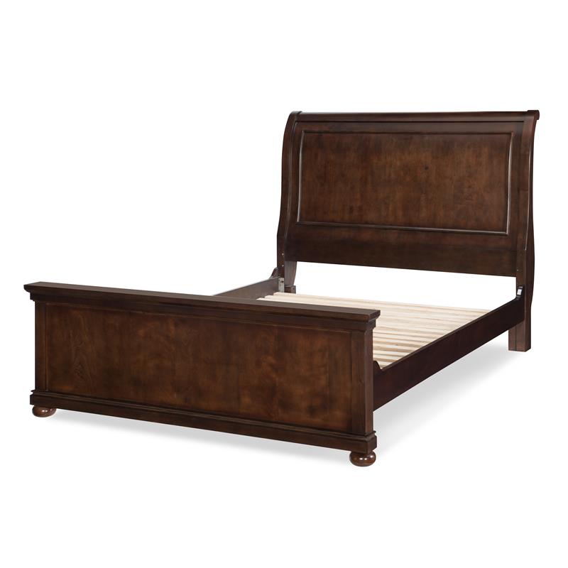 Legacy Classic Canterbury Queen Sleigh Bed In Warm Cherry Finish Wood 9814 4305k