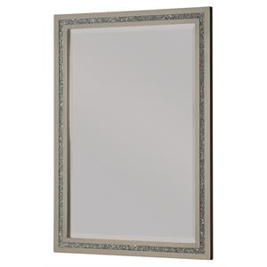 legacy classic glitz & glam wood beveled rectangular mirror platinum