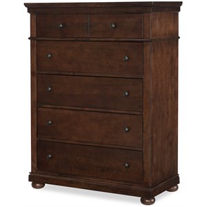 legacy classic canterbury five drawer chest in warm cherry finish wood