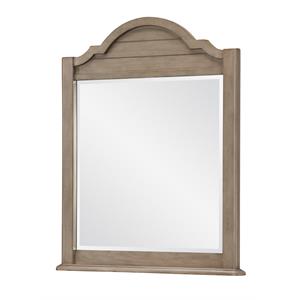 legacy classic farm house beveled arched dresser mirror old crate brown wood