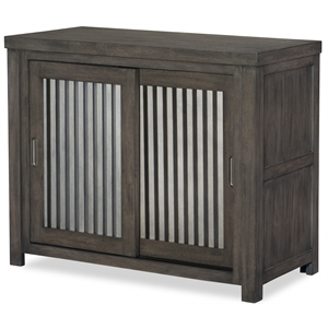 legacy classic bunkhouse sliding 2 door chest in aged barnwood color wood
