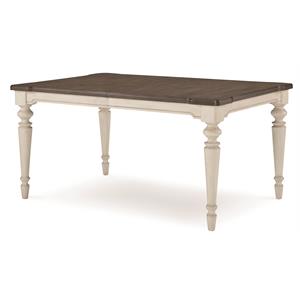 legacy classic brookhaven dining table in vintage linen & rustic elm wood
