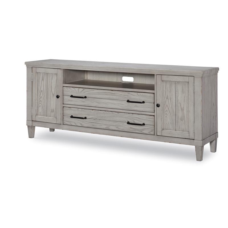 Belhaven Entertainment Console in Weathered Plank Finish Wood