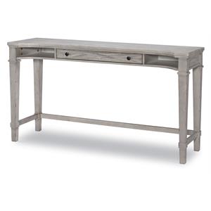 belhaven sofa table / desk in weathered plank finish wood