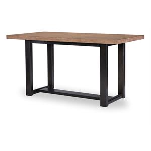 duo counter height wood table in light latte and black bean