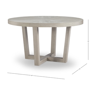 verbier round pedestal dining table in a hardwood nimbus grey finish