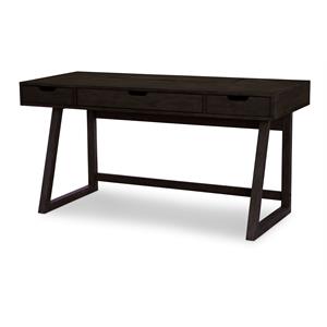 home office hardwood flip top desk in black with wire management