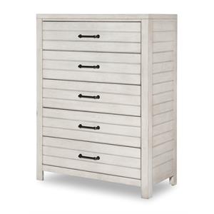 summer camp 5 drawer stone path white wood chest