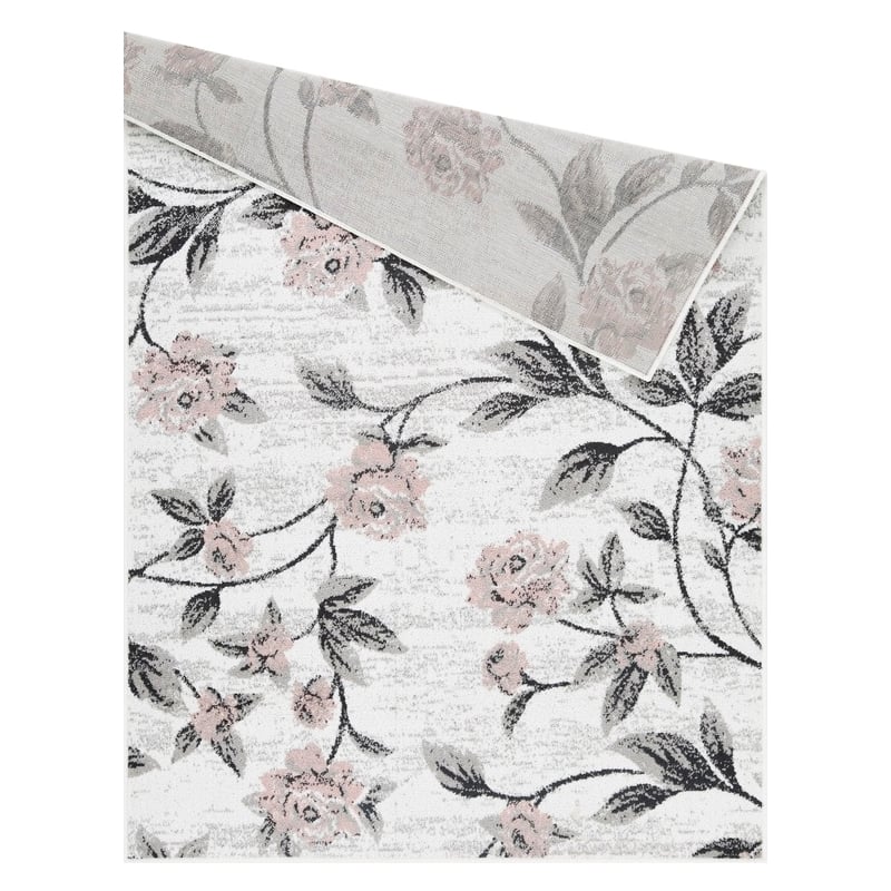 L'Baiet Luna Pink Floral Home Decor 5' x 7' Fabric Area Rug