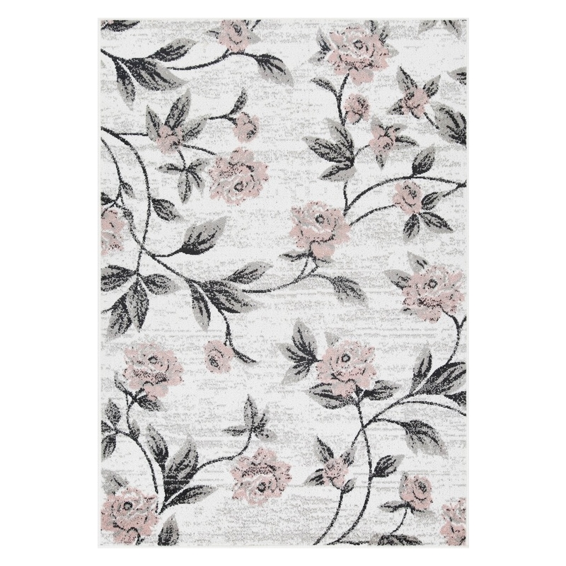 L'Baiet Luna Pink Floral Home Decor 5' x 7' Fabric Area Rug