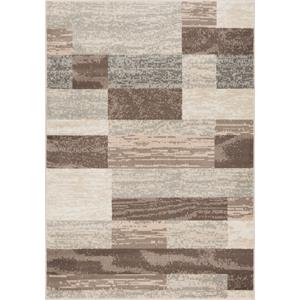 l'baiet serena brown textured geometric brick design area rug