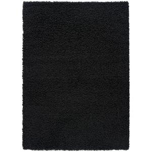 l'baiet alora cozy solid black modern plush soft shag area rug