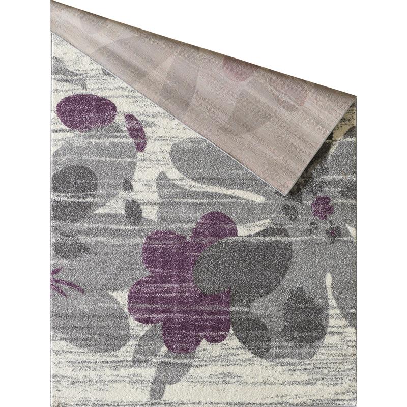 L'Baiet Amy Gray Modern Floral Accent 2' x 3' Fabric Area Rug