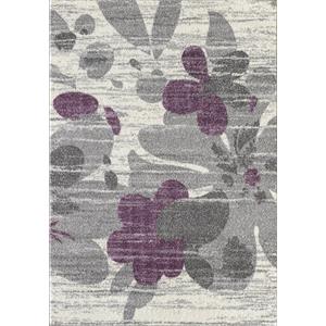 l'baiet amy gray/purple modern floral accent area rug