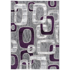 l'baiet emberly ring gray/purple geometric area rug
