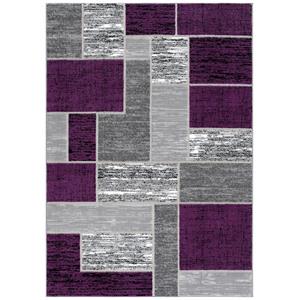 l'baiet verena indoor purple/gray brick geometric area rug