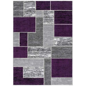 l'baiet verena indoor purple/gray brick geometric area rug
