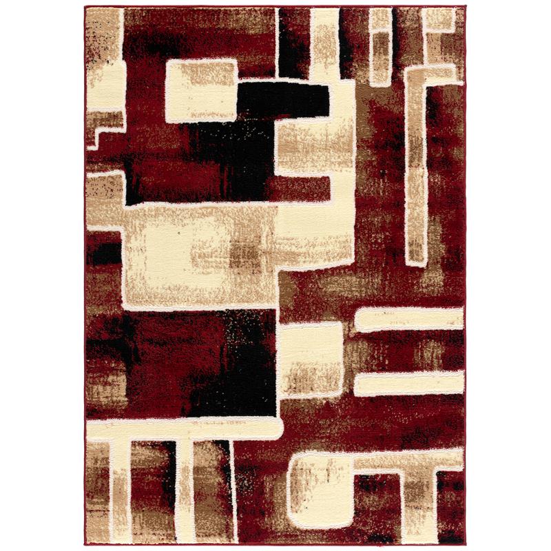 L'Baiet Samara Abstract Red Graphic 2' x 3' Fabric Area Rug