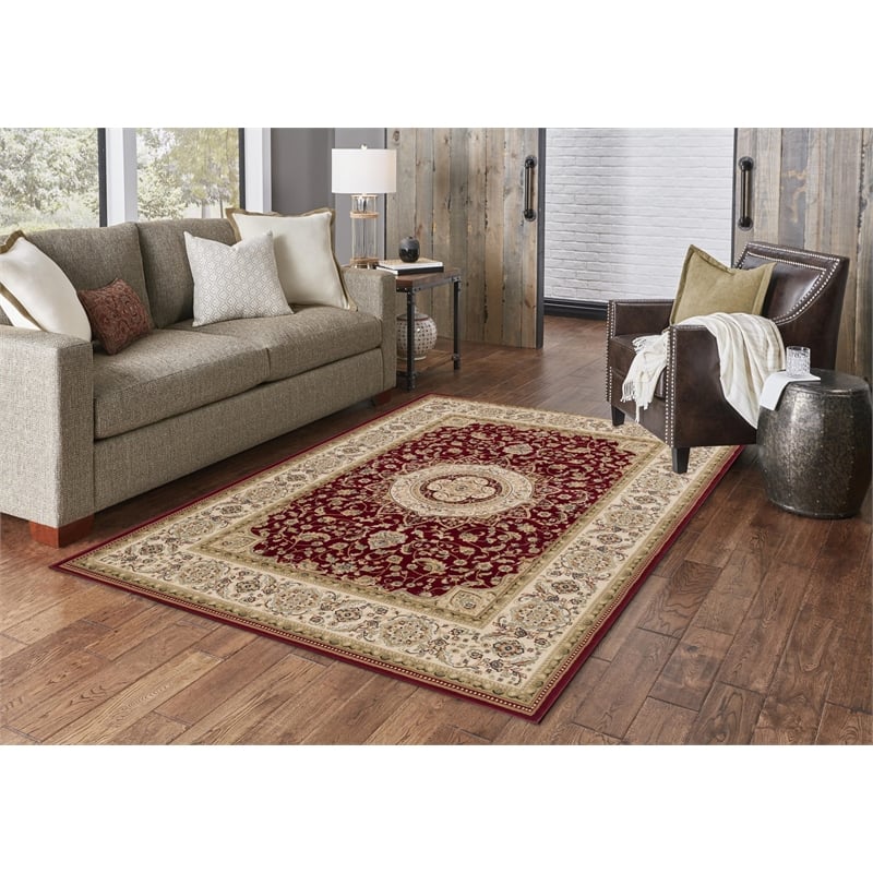 L'Baiet Layla Red Oriental 5' x 7' Fabric Area Rug